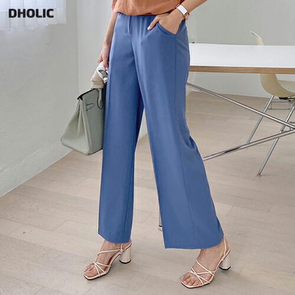 バックゴムスラックス・全3色・b68244 レディース 【pt】【スラックス パンツ ズボン ロングパンツ 単色 無地 シンプル ベーシック 大人 きれいめ オフィスカジュアル 春 夏 秋 韓国 ファッション】【ハイホリHIHOLLI】