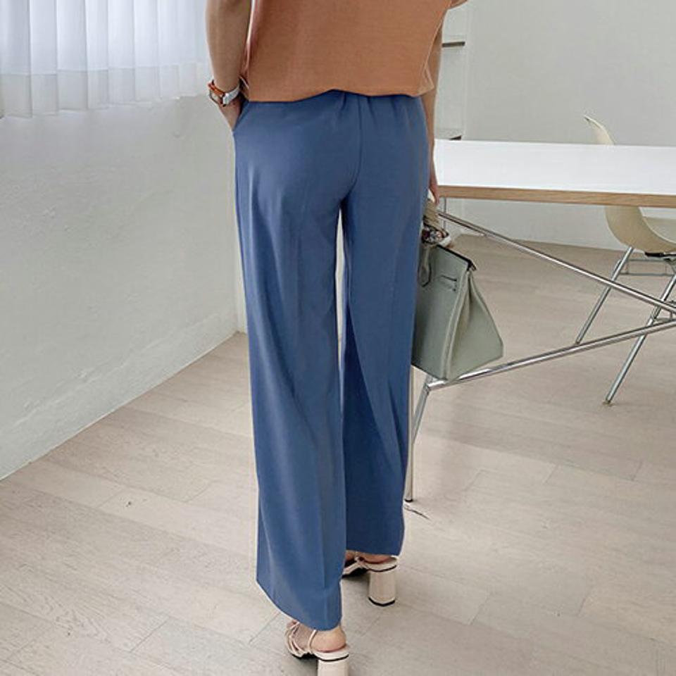 バックゴムスラックス・全3色・b68244 レディース 【pt】【スラックス パンツ ズボン ロングパンツ 単色 無地 シンプル ベーシック 大人 きれいめ オフィスカジュアル 春 夏 秋 韓国 ファッション】【ハイホリHIHOLLI】