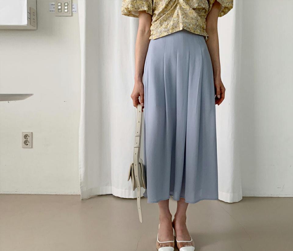 【全品10%OFF】バックゴムプリーツスカート・全4色・t61991 レディース 【sk】【韓国 ファッション ボトムス スカート ロング ロングスカート プリーツ ゴム フレア フェミニン シンプル 体型カバー 細身 カジュアル 上品 夏 春】