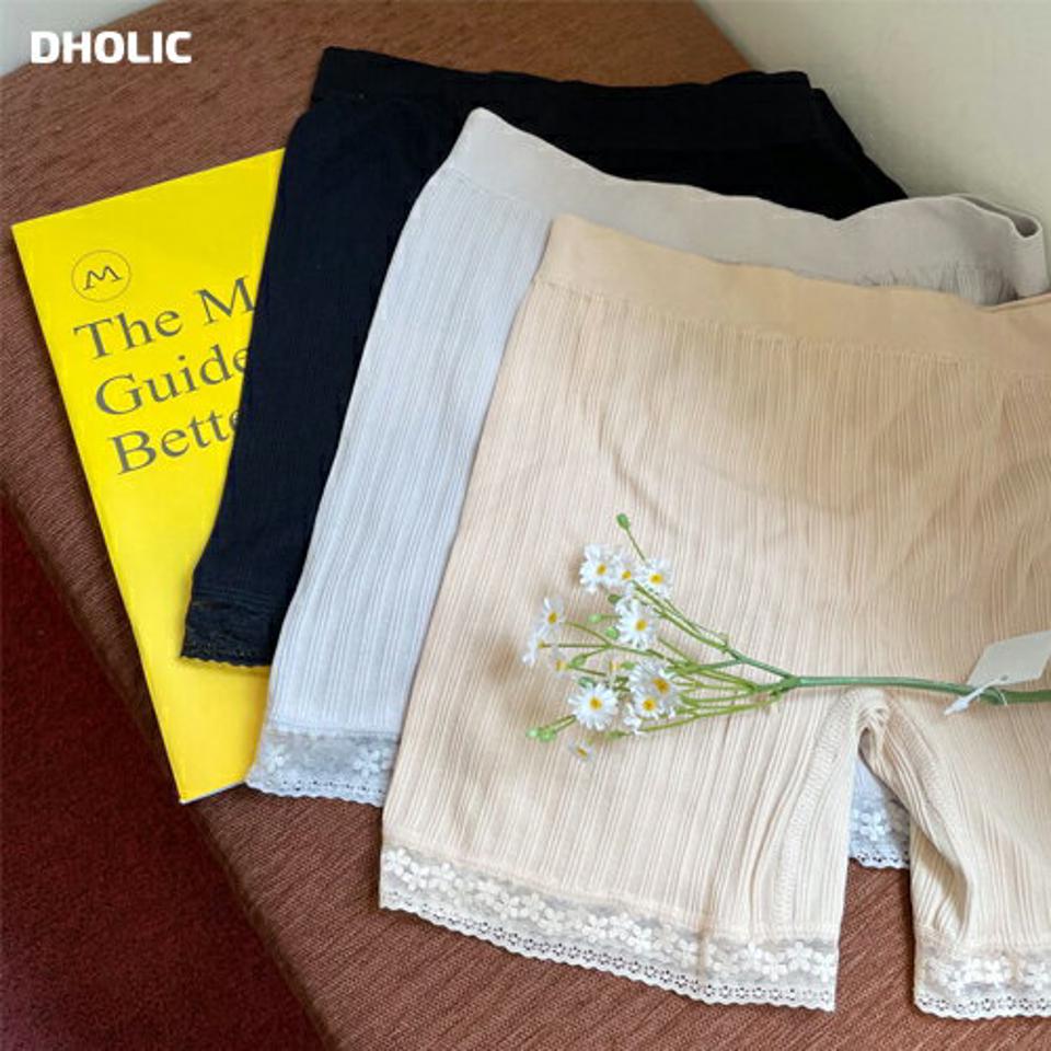 【全品10%OFF】レースリブインナーパンツ・全3色・d57325 レディース 【uw】【韓国 ファッション アンダーウェア ランジェリー 下着 ゴム フィット インナーショートパンツ インナーパンツ ミニ レース リブ 夏 春】