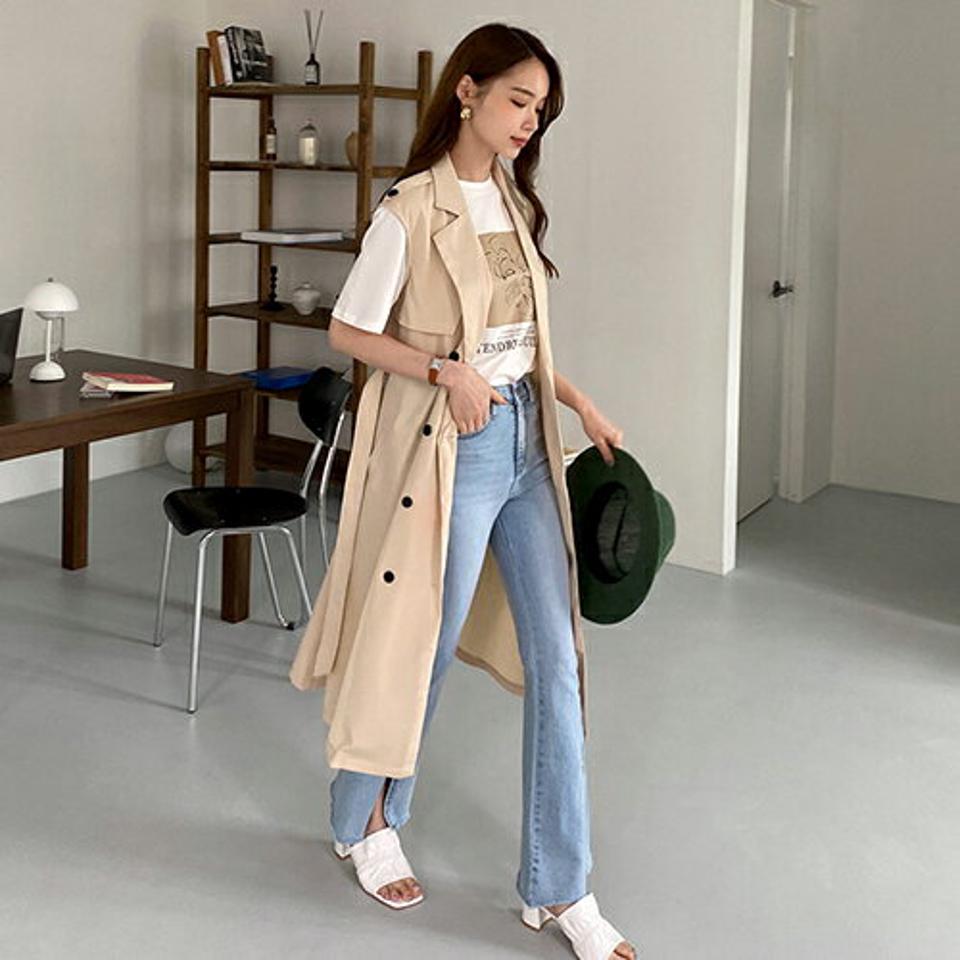 【全品10%OFF】ベルトダブルボタンベストワンピース・全3色・b68219 レディース 【ops】【ワンピース ミディ丈 ミディワンピース ベルト スリーブレス ノースリーブ 単色 無地 カジュアル 大人 ベルト風 春 夏 韓国 ファッション】【ハイホリHIHOLLI】