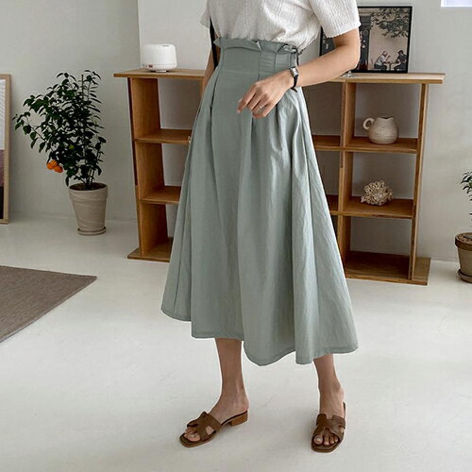 ナイロンフレアスカート・全3色・t68358 レディース 【sk】【スカート ロング ロングスカート フレア 単色 無地 シンプル ベーシック カジュアル 春 夏 秋 韓国 ファッション】【ハイホリHIHOLLI】