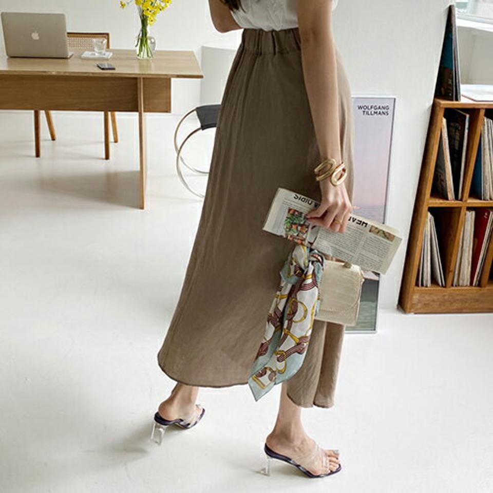 【全品10%OFF】バックゴムフレアボタンスカート・全3色・t68357 レディース 【sk】【スカート ロング ロングスカート ボタン 単色 シンプル カジュアル 大人 春 夏 秋 韓国 ファッション】【ハイホリHIHOLLI】