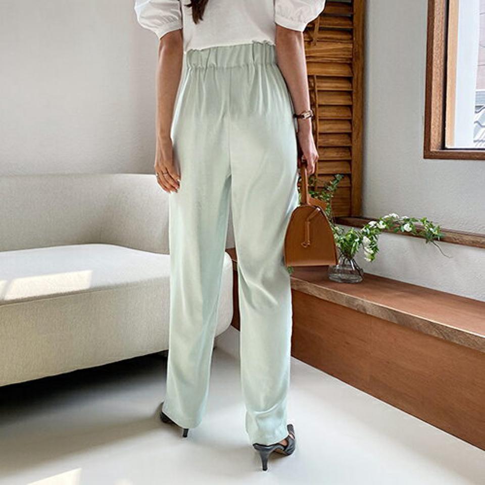 ツータックロングスラックス・全4色・t63603 レディース 【pt】【韓国 ファッション ボトムス ロング ロングパンツ 美脚 スラックス ワイド ストレート ツータック 10分丈 体型カーバー 細身 ハイウエスト 夏 春】
