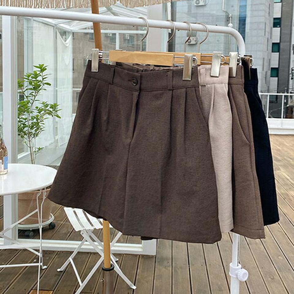 タックショートパンツ・全4色・t63594 レディース 【pt】 韓国 ファッション ボトムス ショート ショートパンツ 美脚 ベーシック ゴム カジュアル 体型カーバー 細身 夏 春