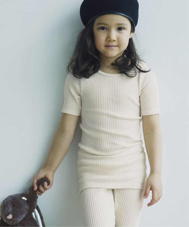 【IENA ENFANT/イエナ アンファン】シームレス 5分袖Tシャツ baby-kids(80-140)◆（IENA）