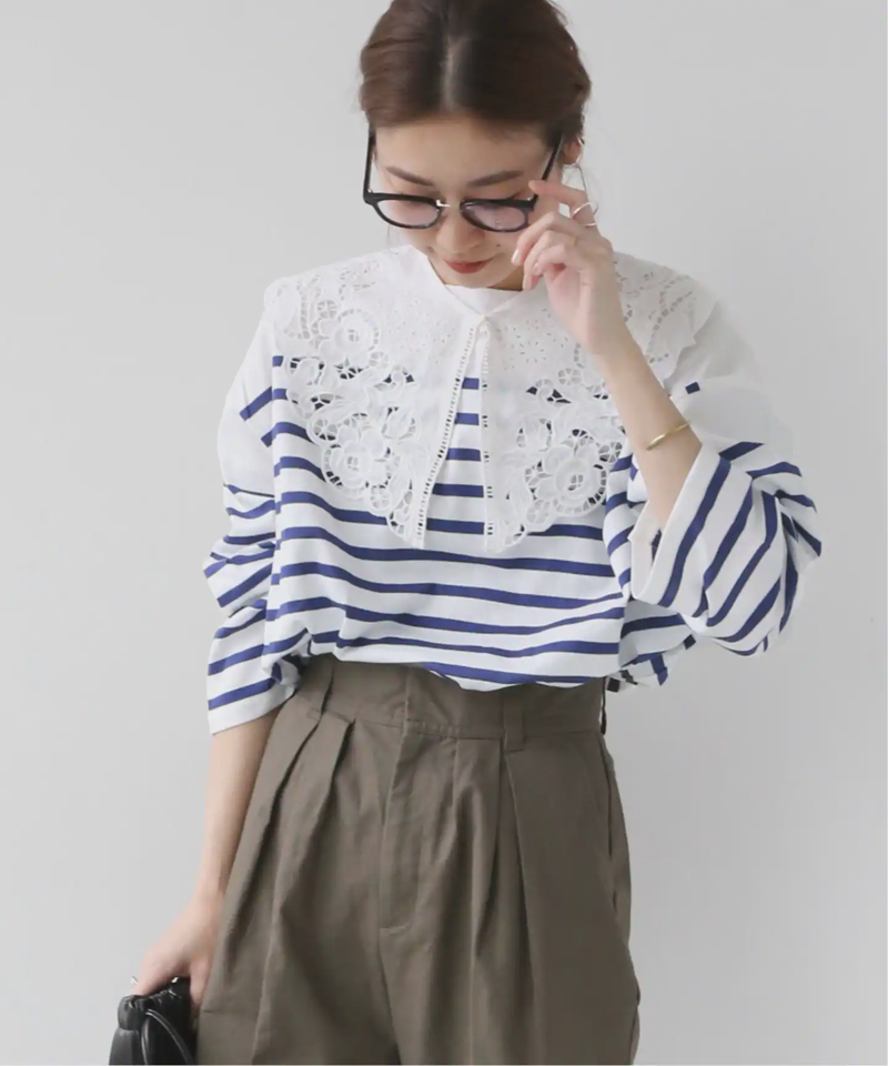パネルボーダーボートネックTEE◆（JOURNAL STANDARD relume）