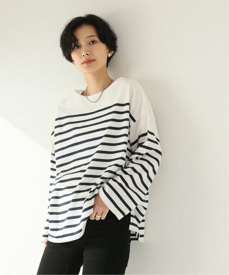 パネルボーダーボートネックTEE◆（JOURNAL STANDARD relume）