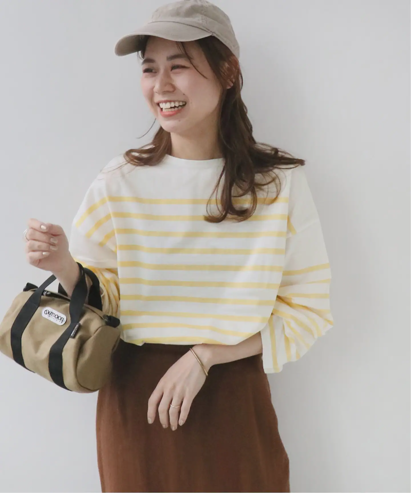 パネルボーダーボートネックTEE◆（JOURNAL STANDARD relume）