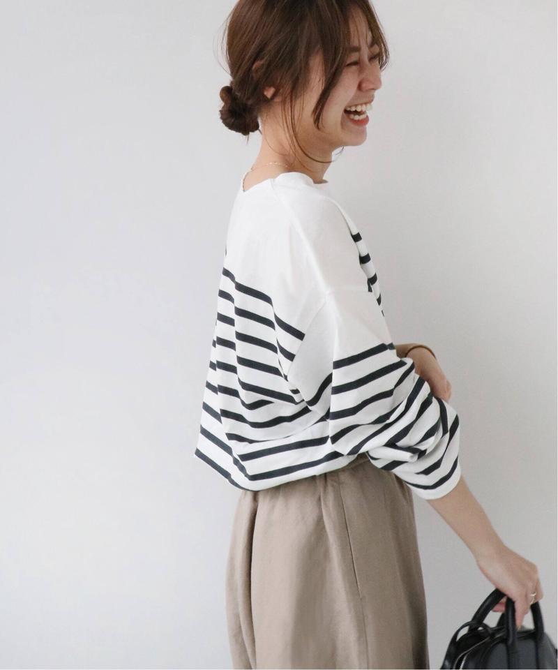 パネルボーダーボートネックTEE◆（JOURNAL STANDARD relume）