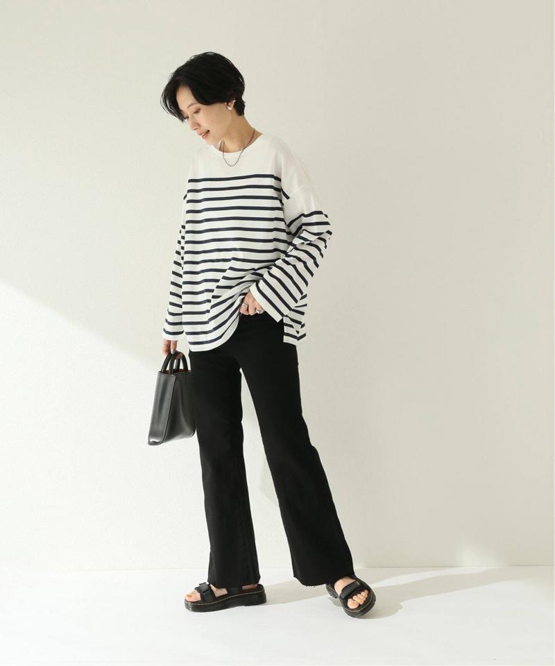 パネルボーダーボートネックTEE◆（JOURNAL STANDARD relume）