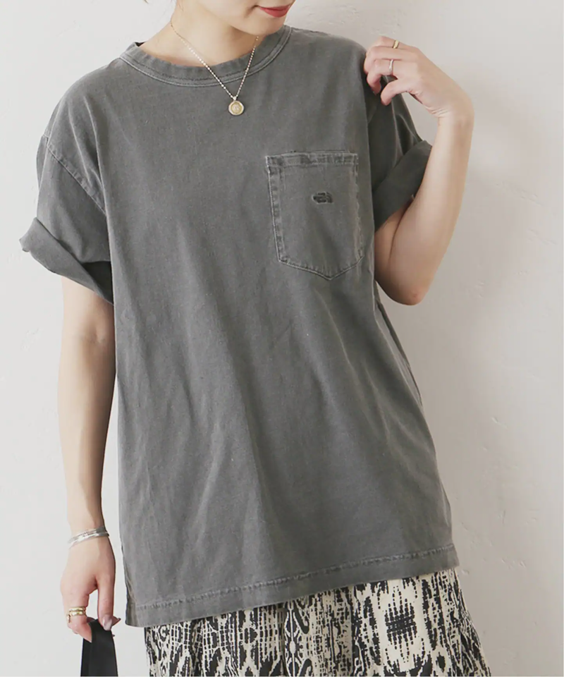 【THE NORTH FACE PPL】TNF PPL 7OZ PIGMENT DIE H/S ポケットTシャツ◆（JOURNAL STANDARD）
