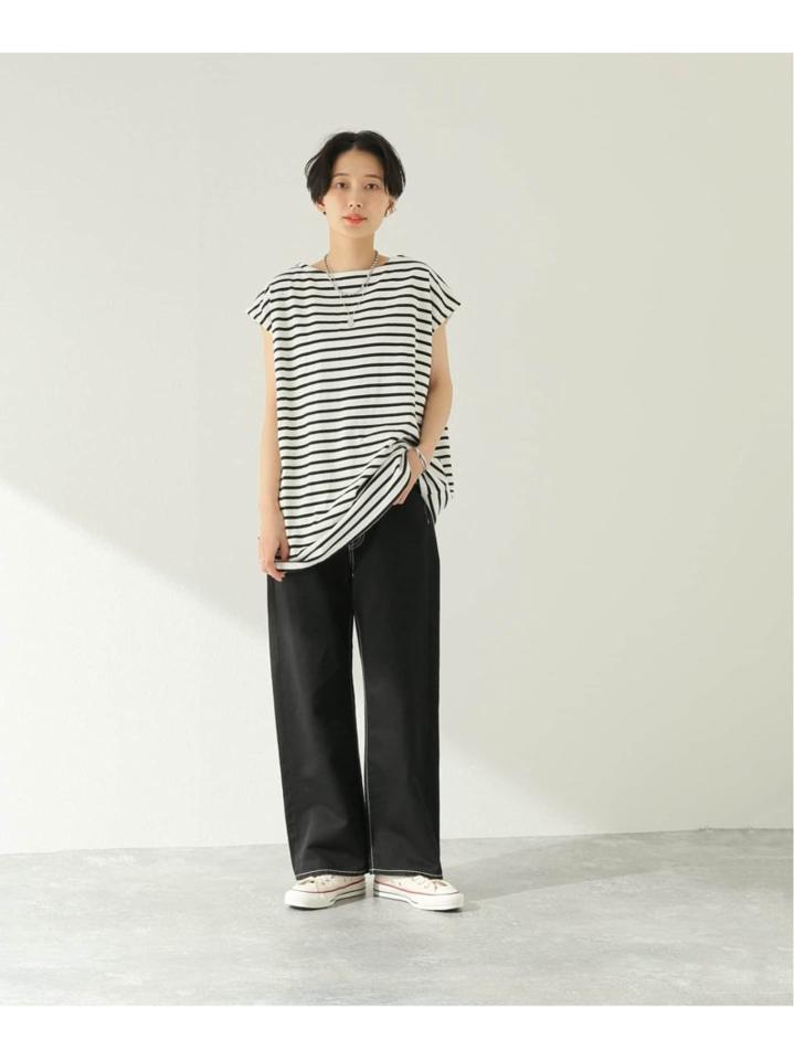 ボーダーフレンチスリーブTシャツ