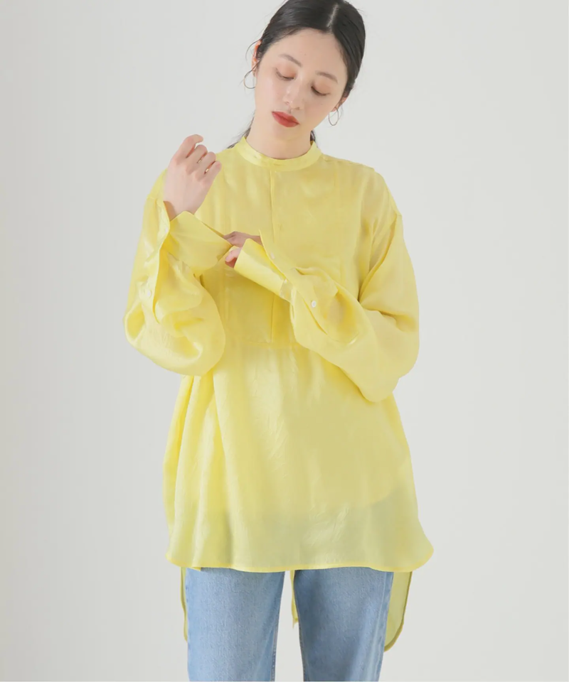 【INSCRIRE /アンスクリア】Cupra Washer Bosom Shirts：ブラウス（JOURNAL STANDARD L'ESSAGE）
