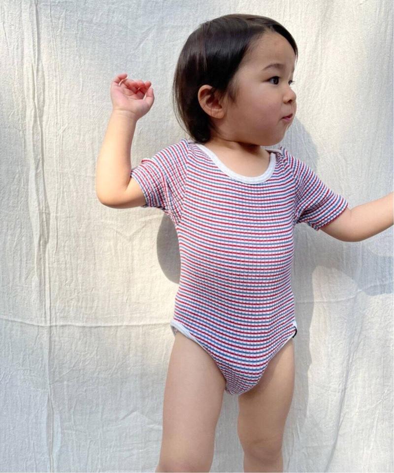 【IENA ENFANT/イエナ アンファン】シームレス5分袖ロンパース baby(60-70)（IENA）