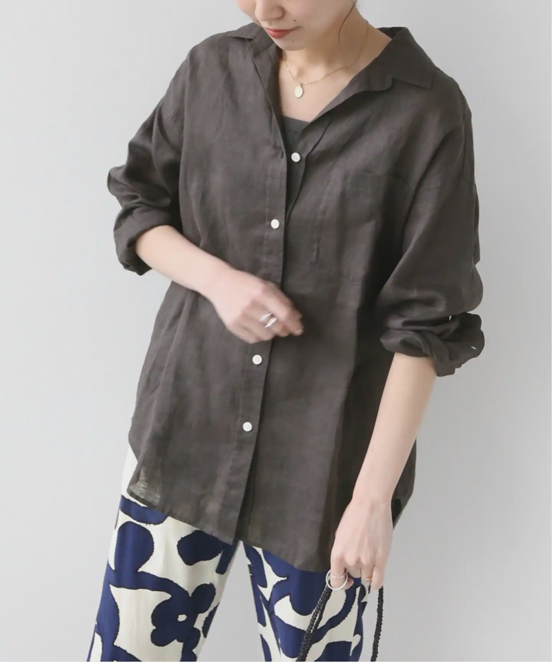 No.66フレンチリネンビッグスキッパーシャツ◆（JOURNAL STANDARD relume）