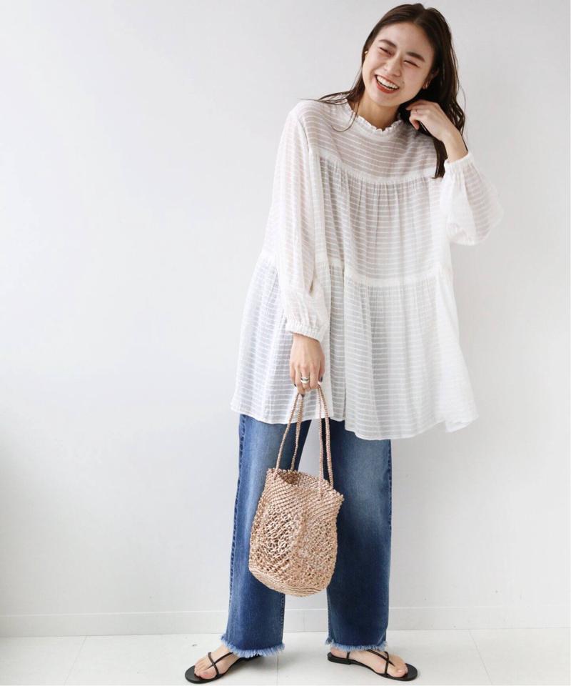《追加》モールボーダーティアードブラウス◆（JOURNAL STANDARD relume）