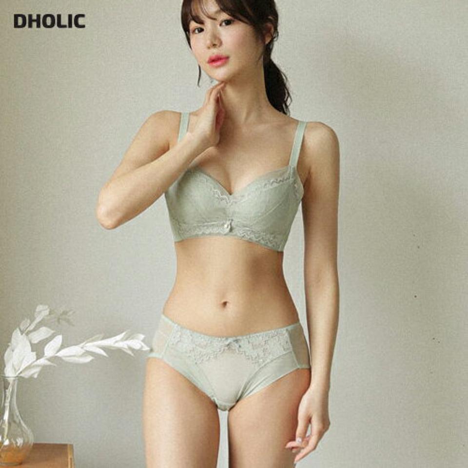 スカラップレースメッシュブラ&ショーツSET・全3色・e44620 レディース 【uw】 韓国 ファッション アンダーウェア ランジェリー 下着 セット ブラジャー ブラ ショーツ パンツ 大人 花柄 スカラップ レース フラワー パターン ノンワイヤー Vライン 夏 春