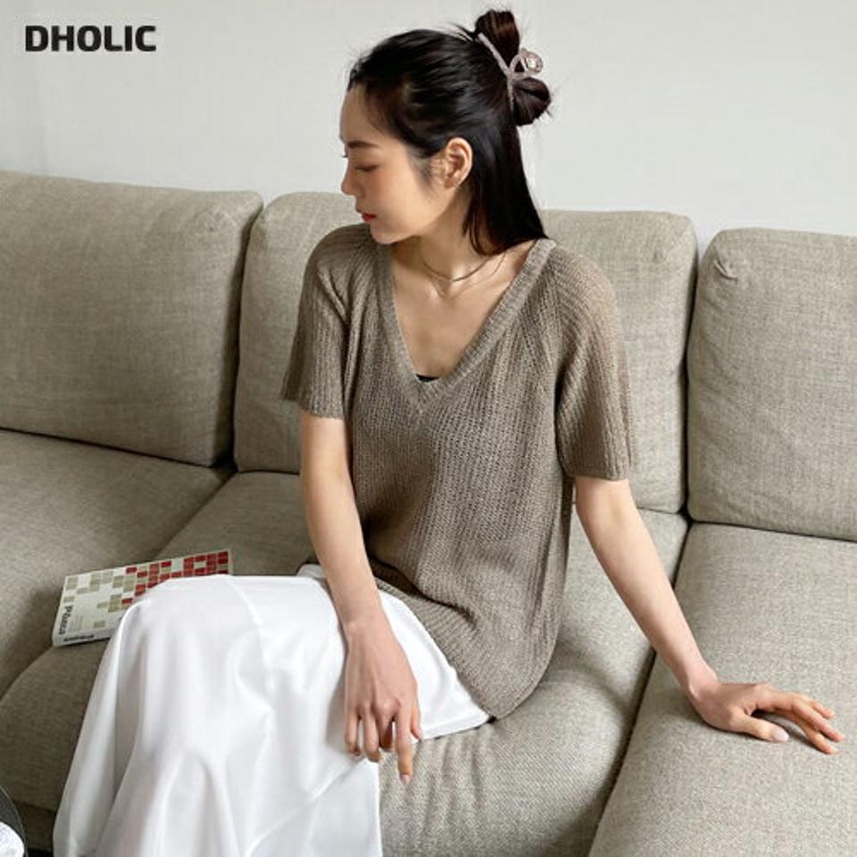 【全品10%OFF】ラグランVネックニット・全6色・t65146 レディース 【tops】【韓国 ファッション トップス ニット 半袖 Vネック ラグランスリーブ ハーフスリーブ スリム ルーズ ゆったり 体型カバー 細身 フェミニン 夏 春】