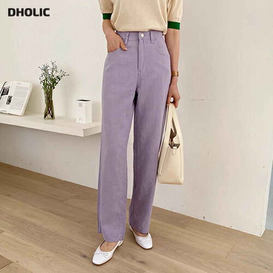 【10%OFF】即日配送 リネンワイドパンツ・全4色・t57376 レディース 【pt】 韓国ファッション ボトムス ロング ロングパンツ 美脚 ワイド リネン ストレート カラーパンツ ワイドパンツ スリム 10分丈 細身 夏 春 新生活セール