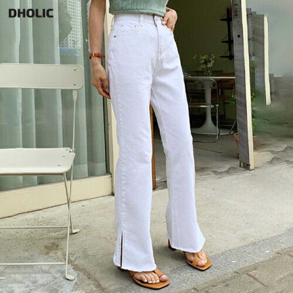 フレイドスリットコットンパンツ・全2色・t65323 レディース 【pt】 韓国 ファッション ボトムス ロング ロングパンツ 美脚 スリット コットン ストレート スリム フィット 10分丈 体型カーバー 細身 ハイウエスト 夏 春