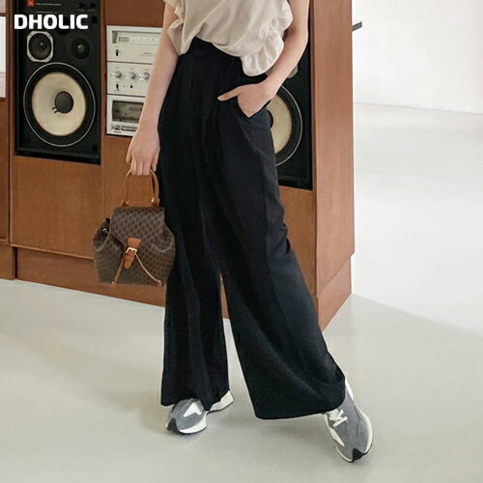 サイドリボンワイドパンツ・全3色・t64116 レディース 【pt】 韓国 ファッション ボトムス パンツ ロング ロングパンツ ワイド 美脚 ワイドパンツ ゴム リボン スリム 細身 体型カーバー 10分丈 十分丈 カジュアル 春 夏 NIJU