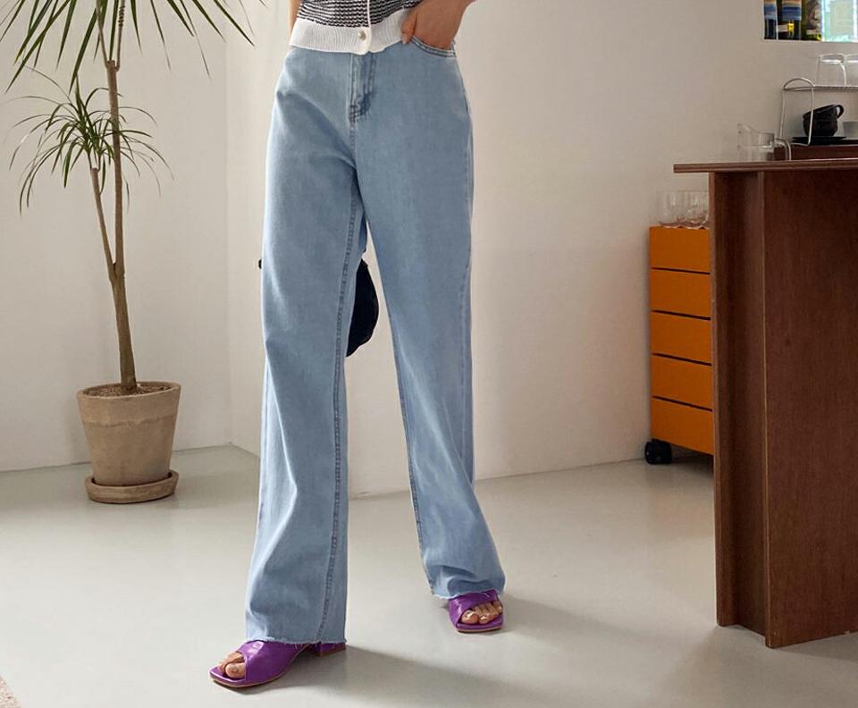 ワイドロングデニムパンツ・全2色・t65149 レディース 【pt】 韓国 ファッション ボトムス ロング ロングパンツ 美脚 デニム ワイド ワイドデニム ウォッシング スリム 10分丈 体型カーバー 細身 ハイウエスト 夏 春