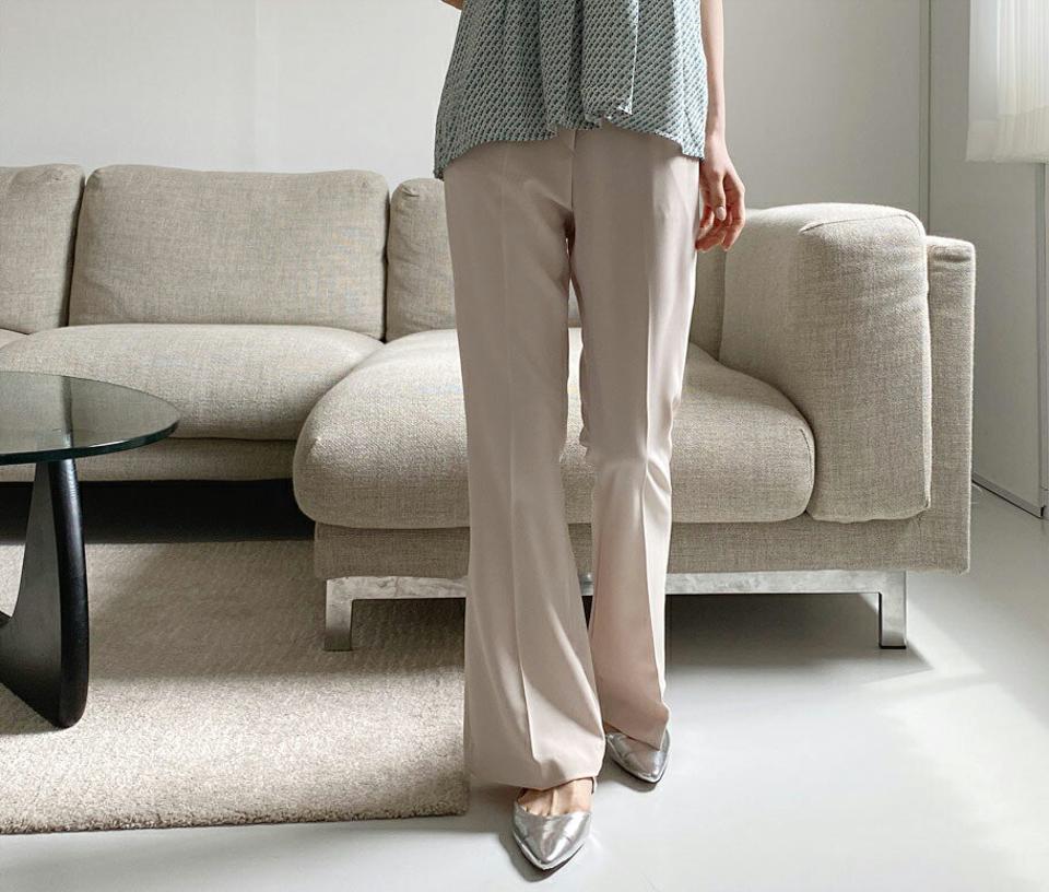 ツーボタンフレアスラックス・全3色・t65145 レディース 【pt】【韓国 ファッション ボトムス ロング ロングパンツ 美脚 スラックス ブーツカット オフィスカジュアル オフィス スリム 10分丈 体型カーバー 細身 ハイウエスト 夏 春】