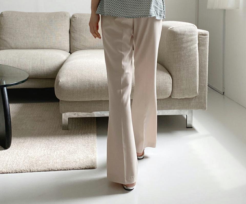 ツーボタンフレアスラックス・全3色・t65145 レディース 【pt】【韓国 ファッション ボトムス ロング ロングパンツ 美脚 スラックス ブーツカット オフィスカジュアル オフィス スリム 10分丈 体型カーバー 細身 ハイウエスト 夏 春】