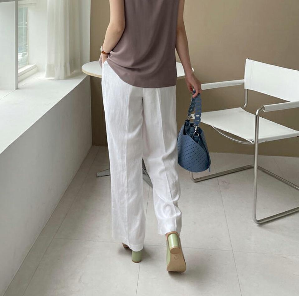 タックポケットスラックスパンツ・全3色・t68355 レディース 【pt】 パンツ ズボン ロングパンツ スラックス タック 単色 無地 シンプル ベーシック カジュアル 大人 ラフ 春 夏 秋 韓国 ファッション ハイホリHIHOLLI