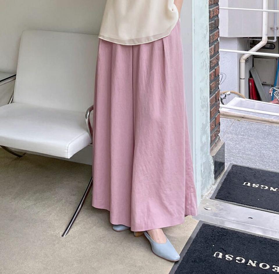 【只今10%OFF】リネンタックワイドパンツ・全3色・t68352 レディース 【pt】【パンツ ズボン ロングパンツ ワイド リネン タック 単色 無地 シンプル ラフ カジュアル 春 夏 韓国 ファッション】【ハイホリHIHOLLI】