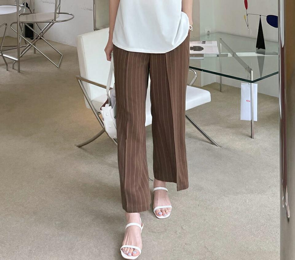 ドロストストライプパンツ・全3色・t68351 レディース 【pt】 パンツ ズボン ロングパンツ ストライプ柄 ドロスト カジュアル リネン 春 夏 韓国 ファッション ハイホリHIHOLLI