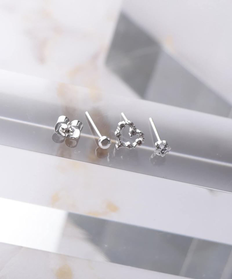 ハートキュービックピアス6個SET