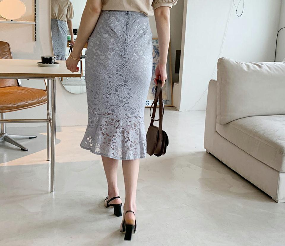 【全品10%OFF】レースマーメイドスカート・全4色・t65366 レディース 【sk】【韓国 ファッション ボトムス スカート ロング ロングスカート 花柄 フラワー パターン レース マーメイド 大人 足長 大人 カジュアル フェミニン 体型カバー 細身 夏 春】