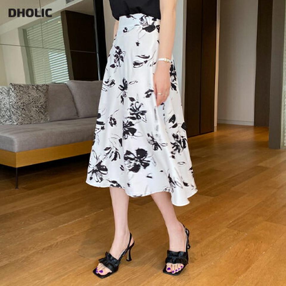 【只今10%OFF】フラワーパターンフレアスカート・全2色・t68431 レディース 【sk】 スカート ロング フレア ミディ丈 花柄 シック モダン 大人 春 夏 秋 韓国 ファッション ハイホリHIHOLLI