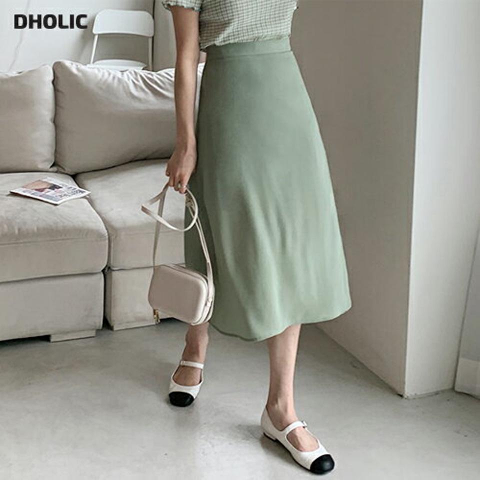 Aラインロングスカート・全5色・t65414 レディース 【sk】 韓国 ファッション ボトムス スカート ロング ロングスカート シンプル Aライン 大人 ベーシック 無地 足長 大人 カジュアル フェミニン 体型カバー 細身 夏 春