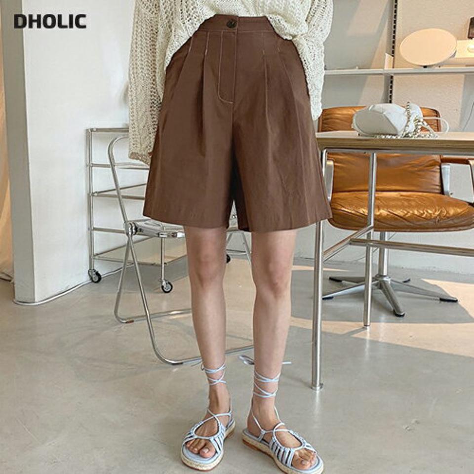 ステッチハーフスラックス・全4色・t65361 レディース 【pt】 韓国 ファッション ボトムス ショート ショートパンツ 美脚 スラックス ステッチ ハーフ丈 ツータック ボリューム Aライン ハイウエスト 大人 スリム 体型カーバー 細身 夏 春