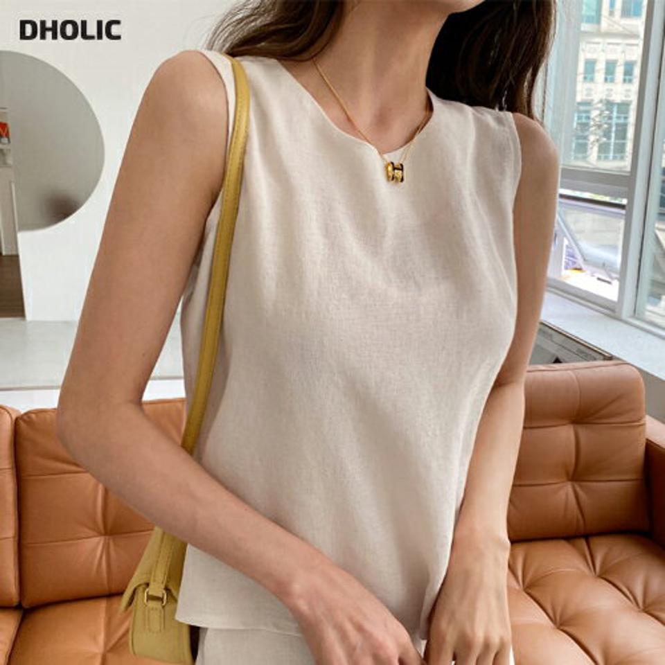 【全品10%OFF】レーヨン混スリーブレス・全3色・t65194 レディース 【tops】【韓国 ファッション トップス スリーブレス ノースリーブ ユニーク ベーシック レーヨン ラウンドネック ベーシック スリム 細身 体型カバー フェミニン 夏 春】