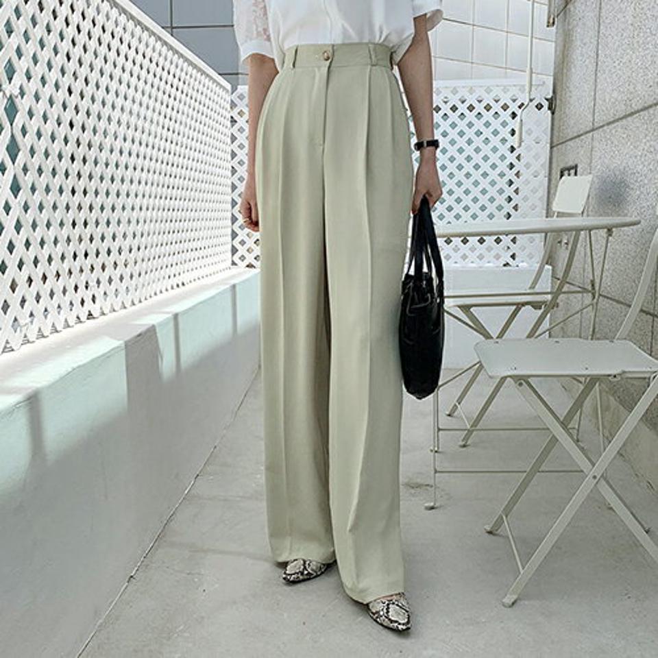 【只今10%OFF】スリットタックストレートスラックス・全3色・t68407 レディース 【pt】 スラックス パンツ ズボン ロングパンツ ストレート タック スリット 単色 無地 シンプル 大人 カジュアル 春 夏 秋 ハイホリHIHOLLI