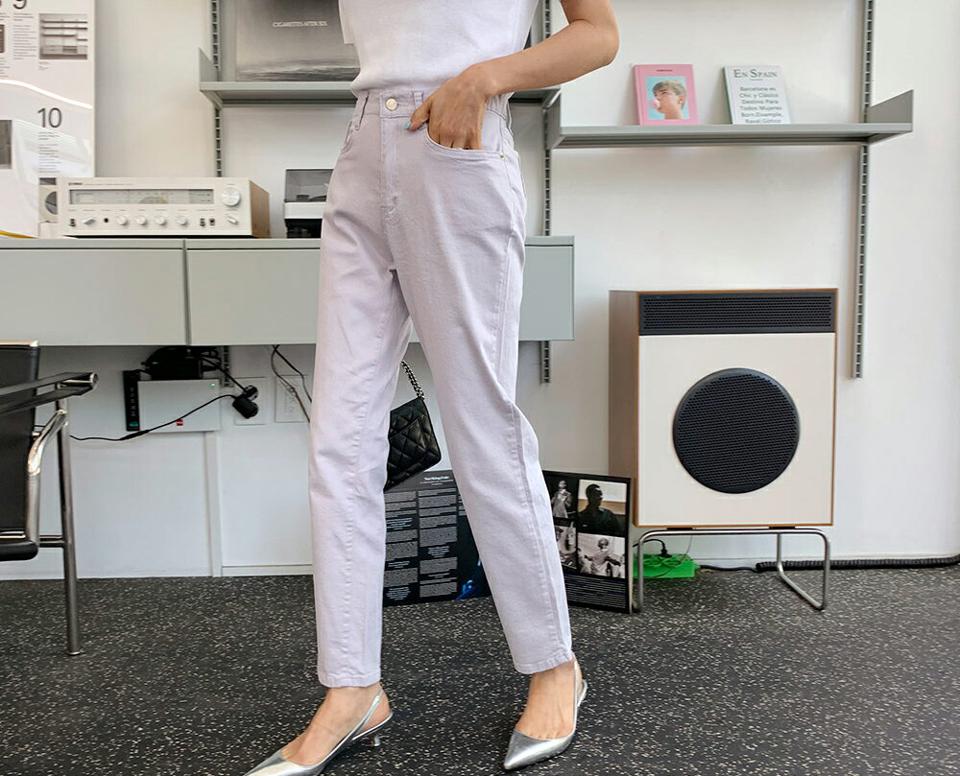 バックゴムスリムパンツ・全3色・t63699 レディース 【pt】【韓国 ファッション ボトムス ロング ロングパンツ 美脚 スリム ストレート ハイウエスト 足長 大人 10分丈 体型カーバー 細身 フィット 夏 春】