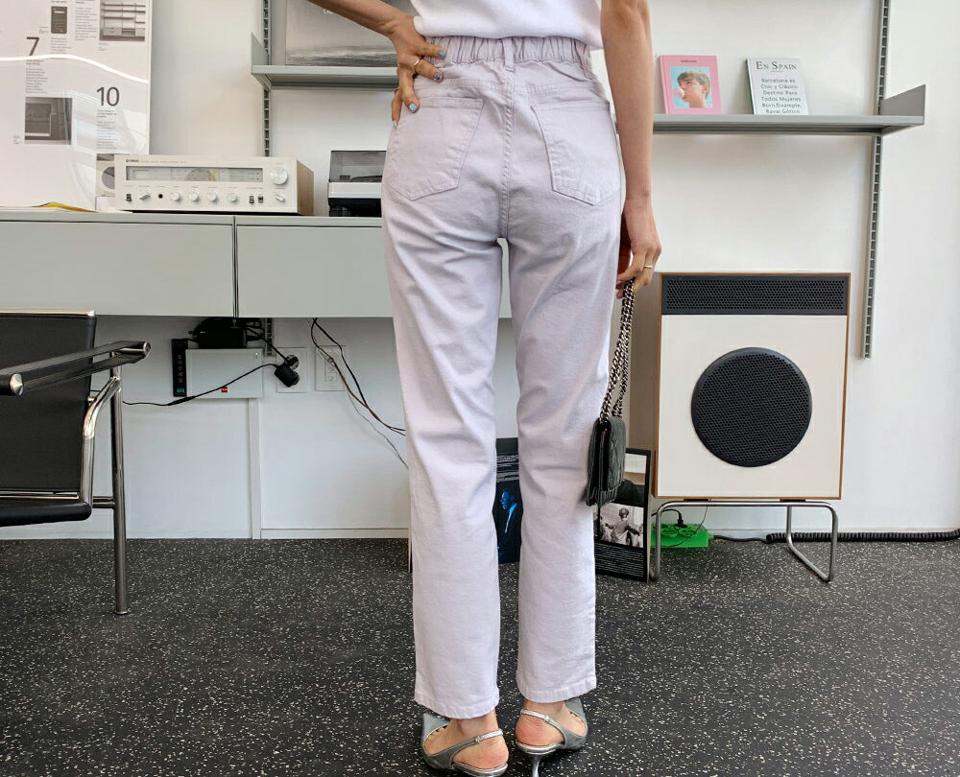 バックゴムスリムパンツ・全3色・t63699 レディース 【pt】【韓国 ファッション ボトムス ロング ロングパンツ 美脚 スリム ストレート ハイウエスト 足長 大人 10分丈 体型カーバー 細身 フィット 夏 春】