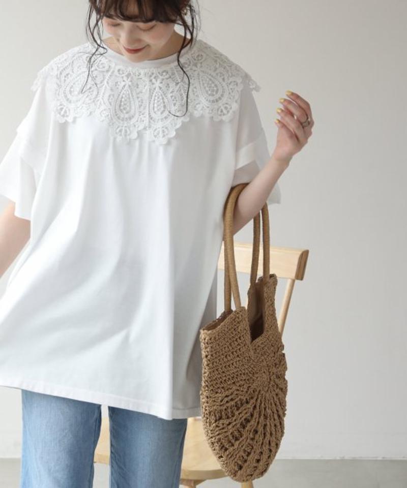 【WEB限定】レース衿×カットソーチュニック