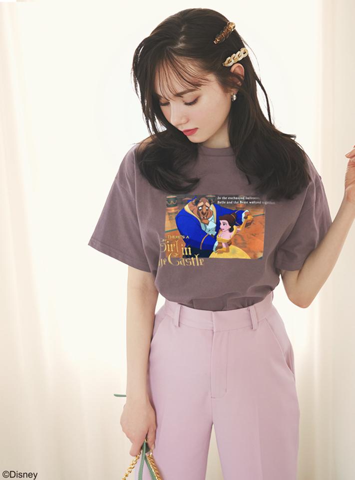 GRL ディズニープリンセスシリーズ　ベル／プリントTシャツ