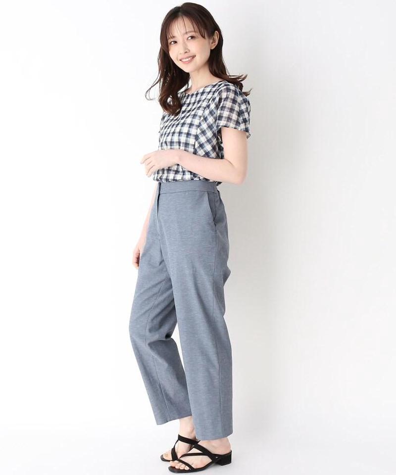 「Lサイズ」リネン混ドライオックステーパードパンツ