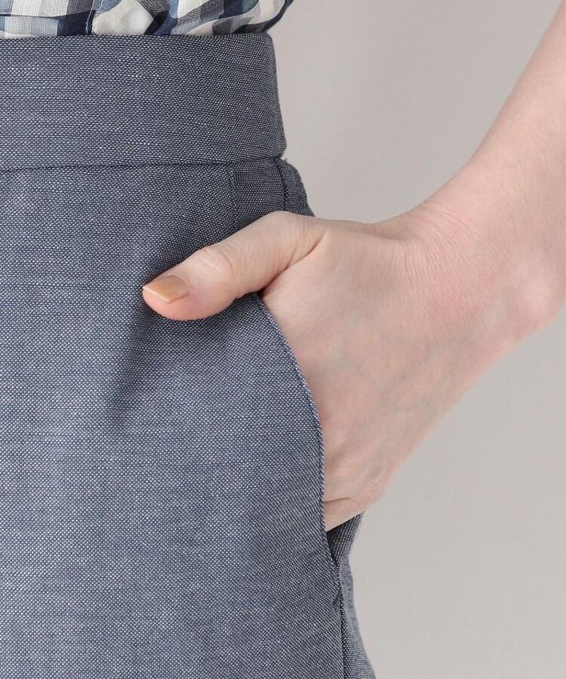 「Lサイズ」リネン混ドライオックステーパードパンツ