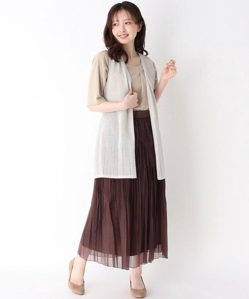 リネン（麻）混ベルテッドジレ
