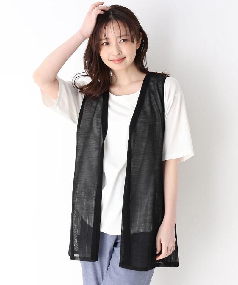 リネン（麻）混ベルテッドジレ
