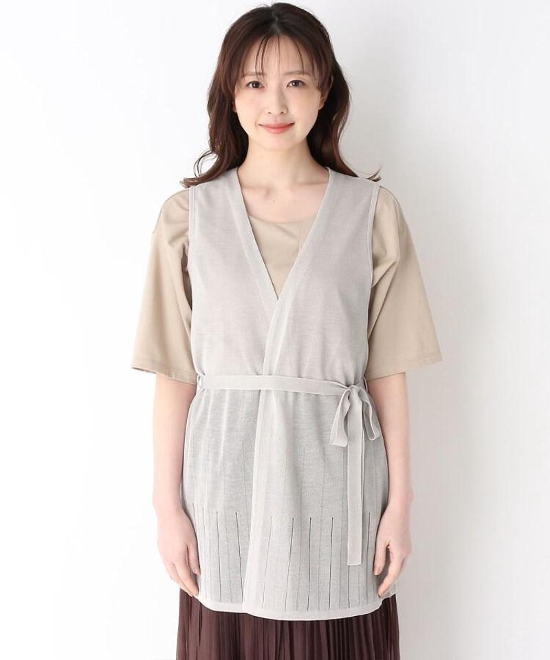 リネン（麻）混ベルテッドジレ