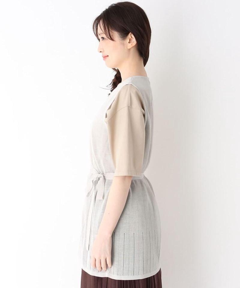 リネン（麻）混ベルテッドジレ