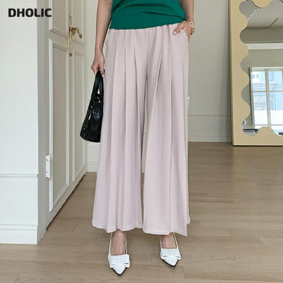 タックワイドパンツ・全3色・b68495 レディース 【pt】 パンツ ズボン ロングパンツ ワイド タック 単色 シンプル カジュアル 春 夏 秋 韓国 ファッション ハイホリHIHOLLI